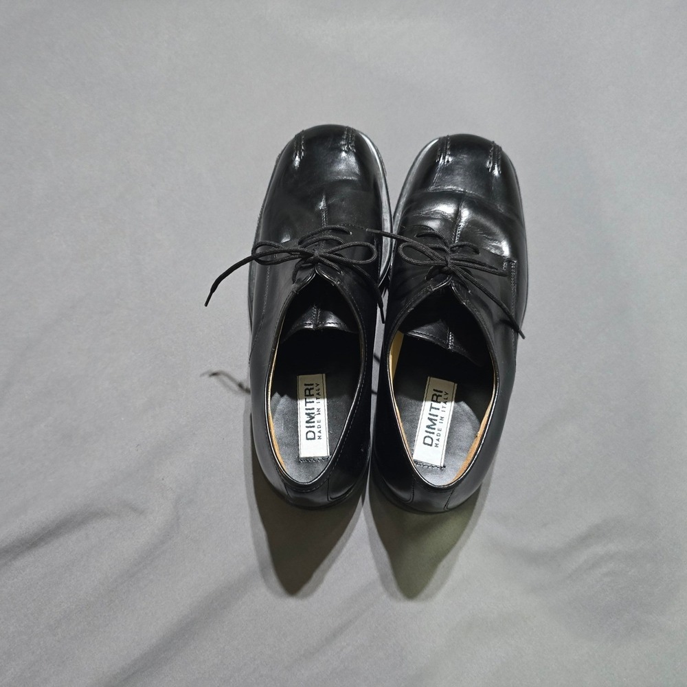 Dimitri Oxford Shoes Mens 10.5 M Black Leather Made in Italy Lace Up Dress Shoes